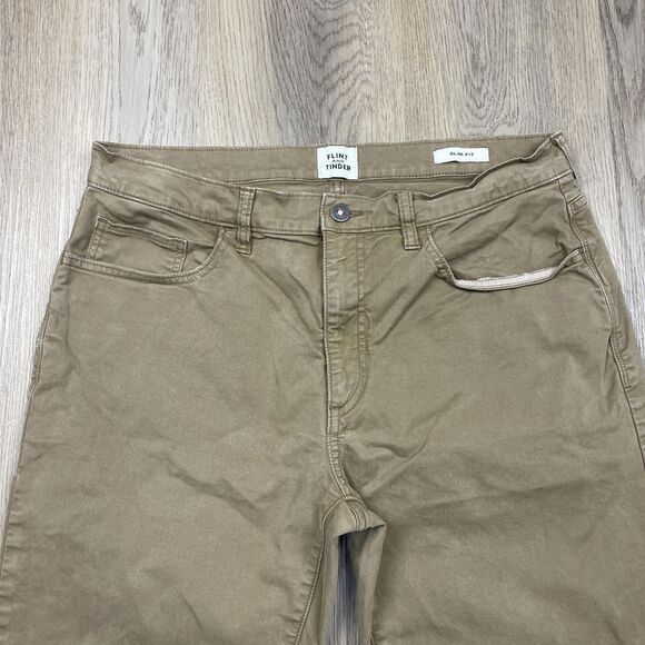 Flint and Tinder Pants Mens Khaki Slim Fit Stretch 5-Pocket Chino Twill Casual - Picture 2 of 12